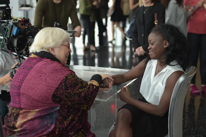 Elaine DePrince, left, with daughter Michaela DePrince in 2017.Jason Kempin via Getty Images