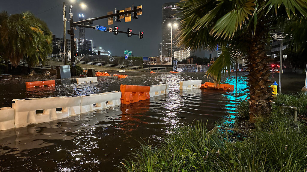 Downtown Tampa intersection under water thanks to Helene